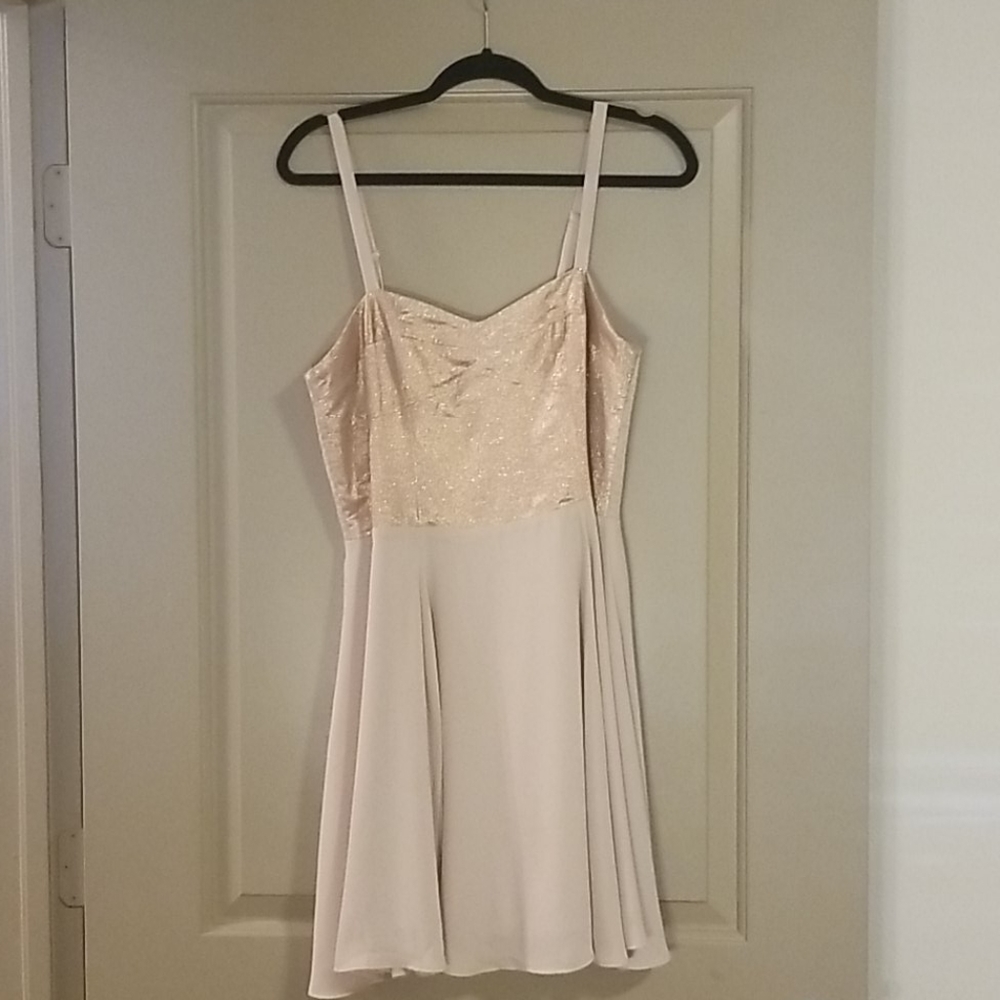 rose gold sparkling flow dress